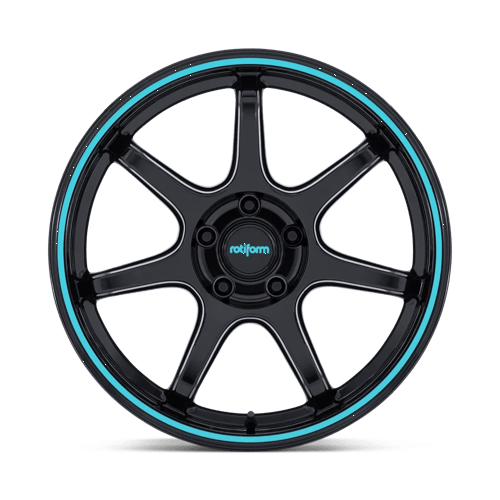 Rotiform RC208 BPU Alloy Wheel 19x9.5 ET30 5x112 Gloss Black With Teal Stripe 66.56mm CB