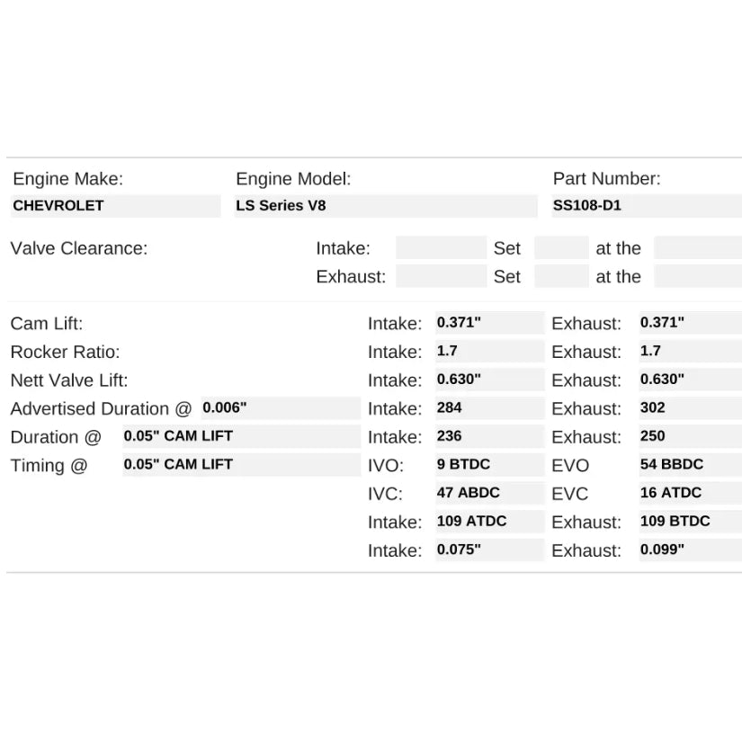 Kelford Cams 236/250 Performance Race Cam Chevrolet LS Series V8