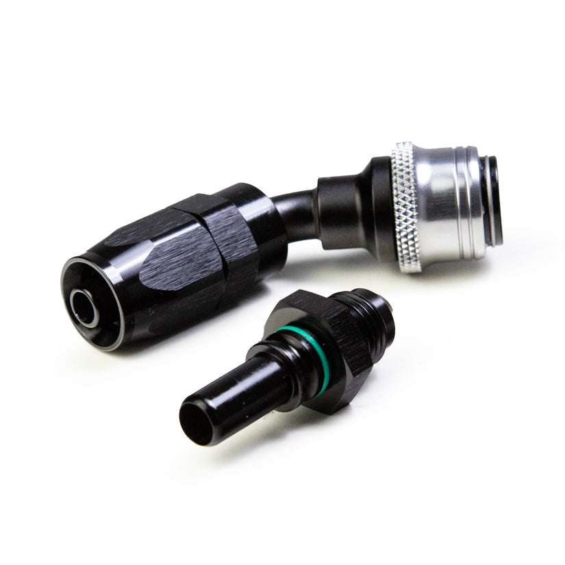 Tegiwa AN6-AN10 Standard and PTFE 0-90 Degree Quick Release Hose Fitting Set Female - AN Male