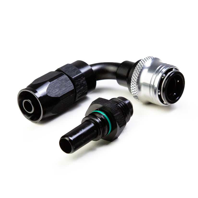 Tegiwa AN6-AN10 Standard and PTFE 0-90 Degree Quick Release Hose Fitting Set Female - AN Male