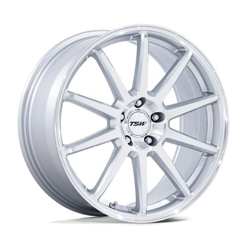 TSW TW004 CANARD Alloy Wheel 20x9 ET27 5x112 Gloss Silver With Machined Face 66.56mm CB