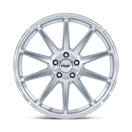 TSW TW004 CANARD Alloy Wheel 20x9 ET27 5x112 Gloss Silver With Machined Face 66.56mm CB