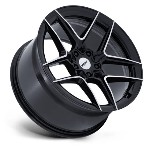 TSW TW008 SLIPSTREAM Alloy Wheel 19x9.5 ET25 5x112 Gloss Black With Machined Face 66.56mm CB