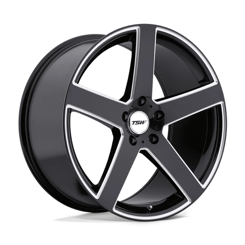 TSW RIVAGE Alloy Wheel 20x10 ET25 5x120 Gloss Black With Milled Spoke 76.1mm CB