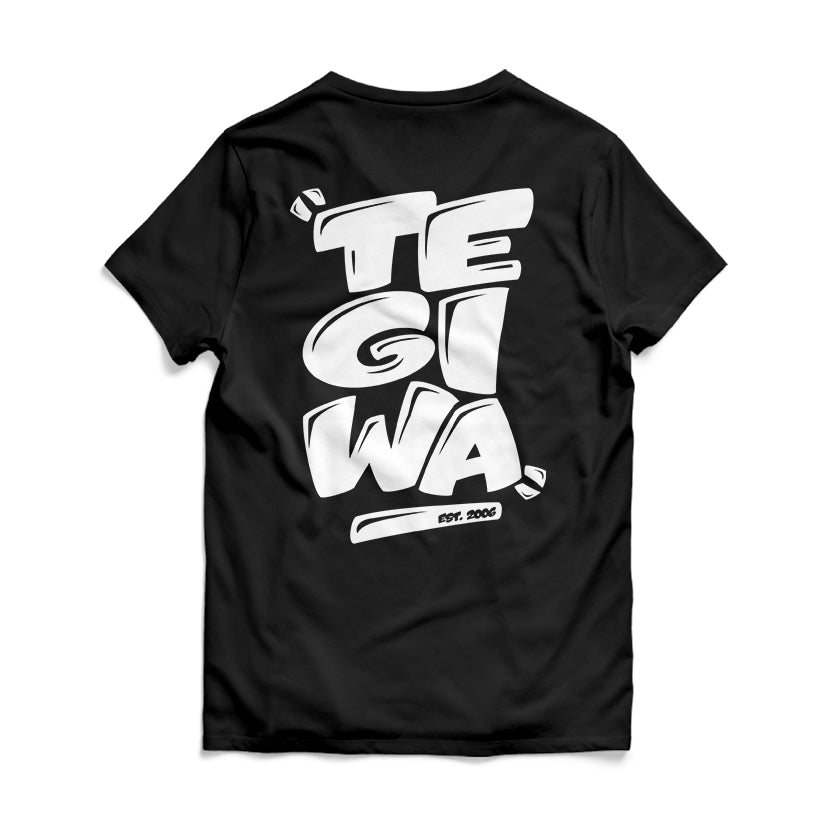 Tegiwa Stacked Logo T-Shirt Black