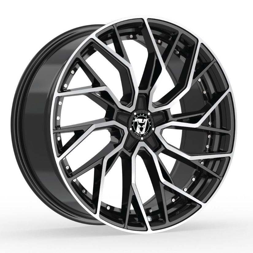 Wolfrace 71 Voodoo 2 Alloy Wheel 22x9.5 ET38 5x112 Gloss Raven Black Polished 110mm CB