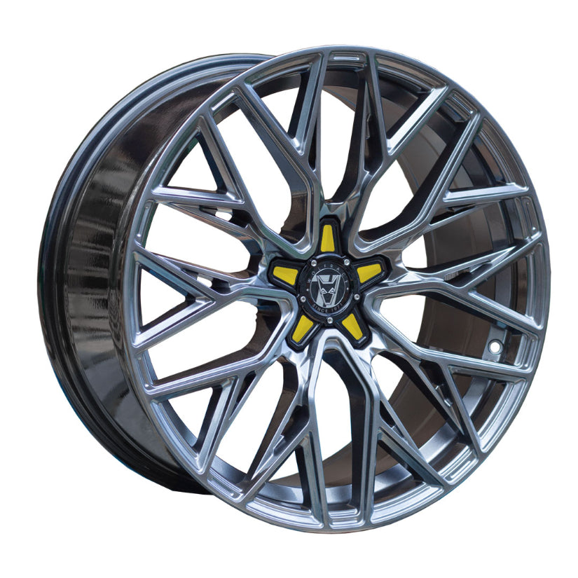 Wolfrace 71 Wolfsburg GTR Alloy Wheel 18x8.5 ET38 5x108 Racing Carbon Yellow Inserts 110mm CB