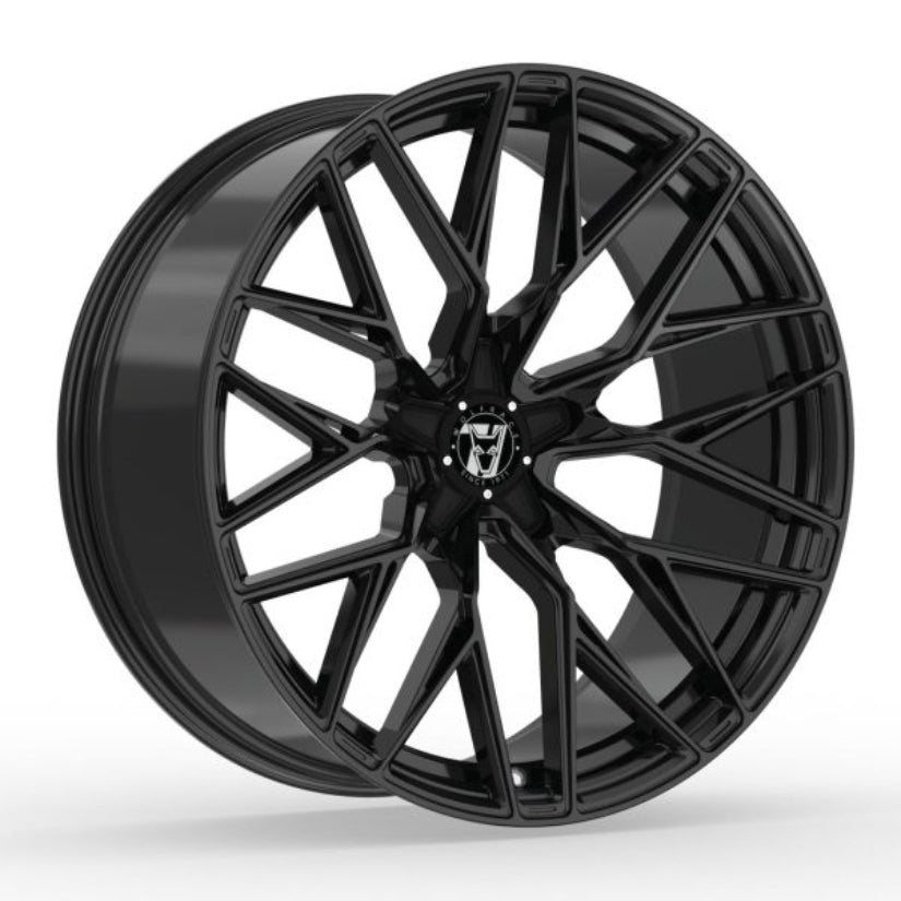 Wolfrace 71 Wolfsburg GTR Alloy Wheel 20x9.5 ET38 5x112 Gloss Raven Black 110mm CB