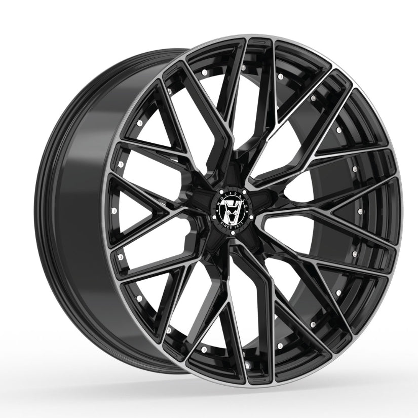 Wolfrace 71 Wolfsburg GTR Alloy Wheel 18x8.5 ET38 5x114 Gloss Raven Black Polished 110mm CB