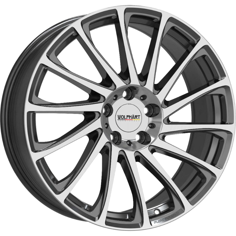 Wolfhart Flowformed Aero 2 Alloy Wheel 19x8.5 ET32 5x112 Gloss Black Polished Face 72.6mm CB