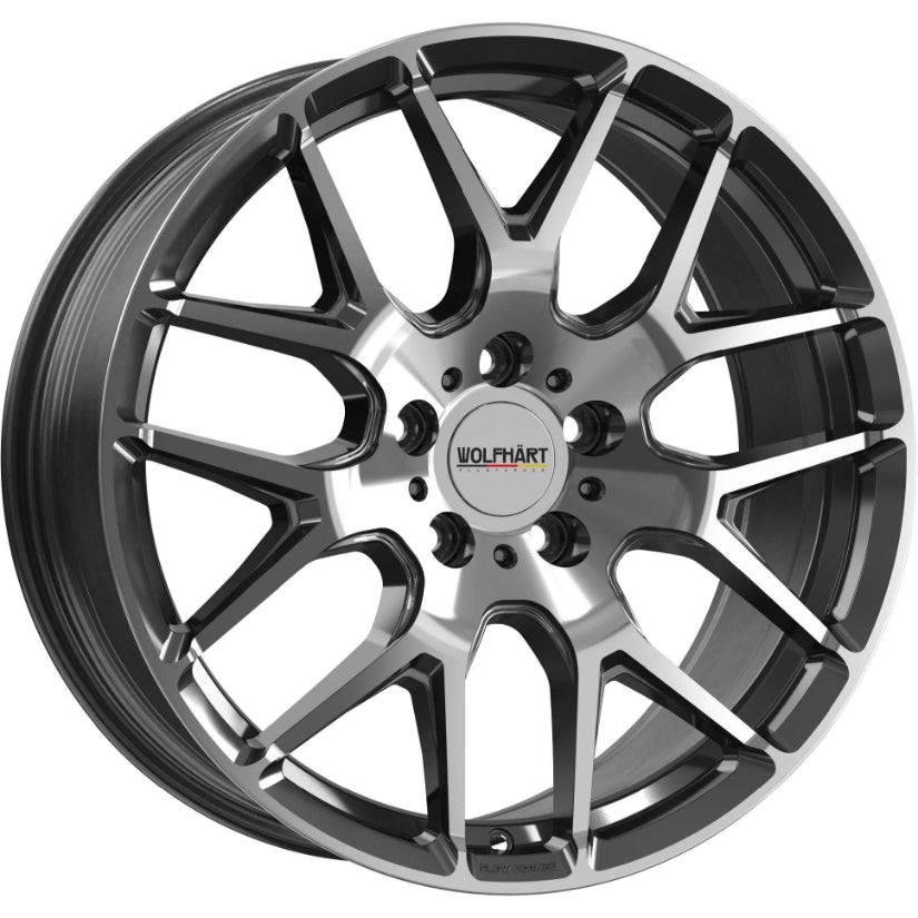 Wolfhart Flowformed Munich 3 Alloy Wheel 18x8.5 ET42 5x112 Gloss Black Polished Face 72.6mm CB
