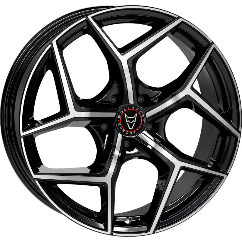Wolfrace Eurosport TUV Salento Alloy Wheel 19x8 ET45 5x108 Diamond Black Polished 70.1mm CB