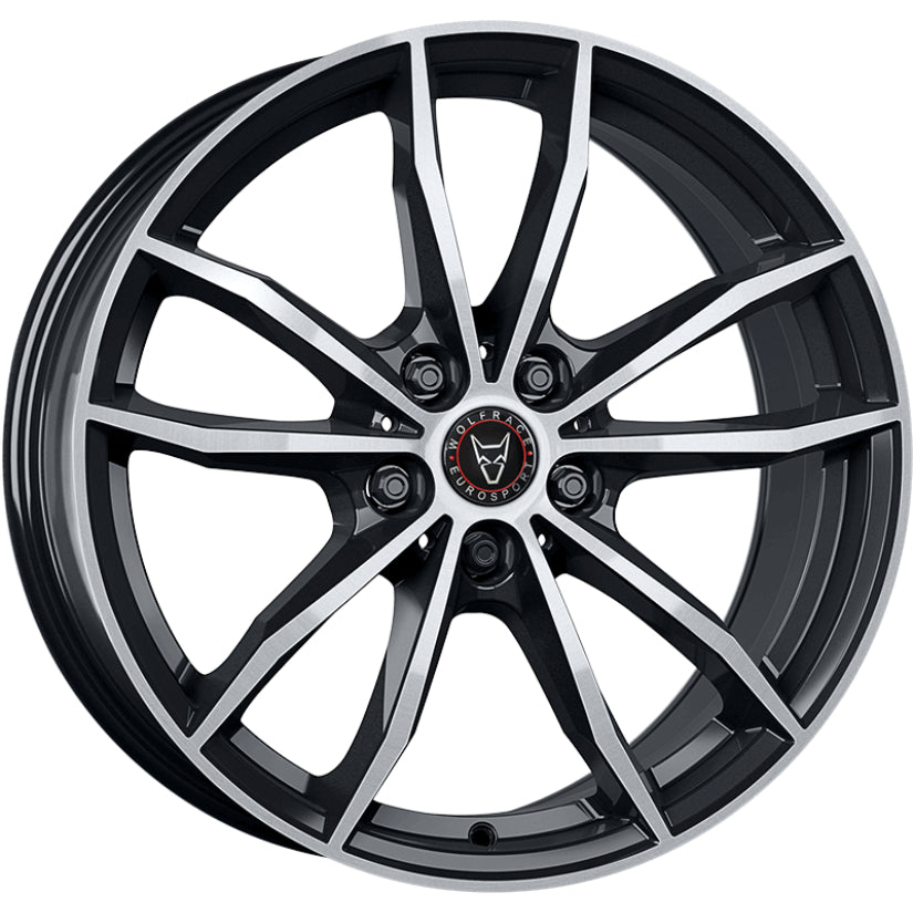 Wolfrace Eurosport TUV X12 Alloy Wheel 19x8 ET39 5x112 Diamond Black Polished 66.6mm CB