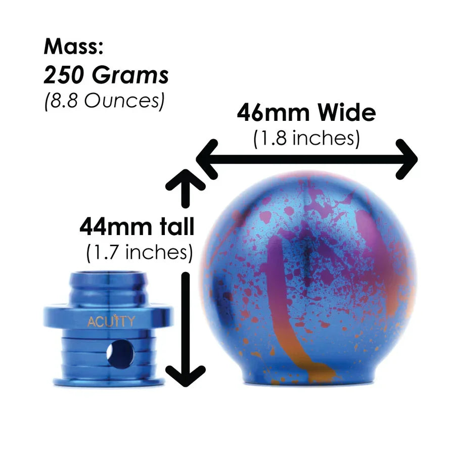 Acuity Poco-Ti Splatter Titanium Low Profile Shift Knob M10 X 1.5 Gear Knobs