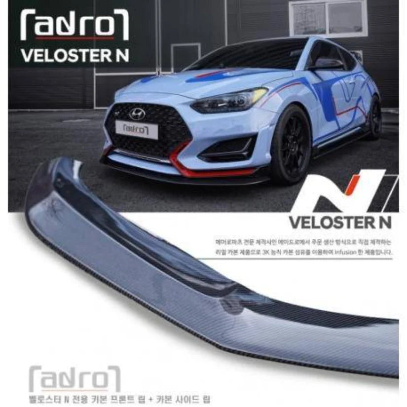 ADRO Carbon Fibre Front Lip V1 Hyundai Veloster Turbo Inc N 18-22 Splitters Skirts & Diffusers