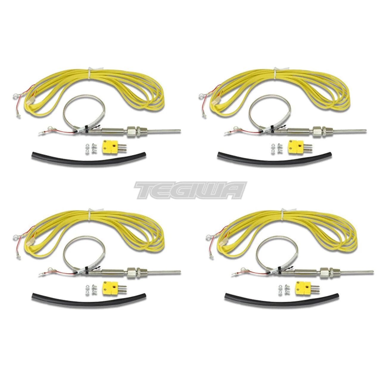 AEM Qty 4 K-Type Closed Tip Thermocouples Inconel Sheaths 1/8" NPT Compression Fittings