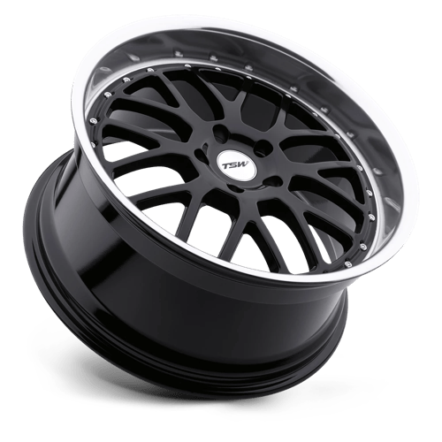 TSW VALENCIA Alloy Wheel 20x10 ET40 5x120 Gloss Black With Mirror Cut Lip 76.1mm CB