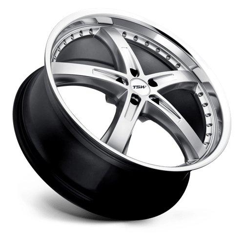 TSW JARAMA Alloy Wheel 20x10 ET25 5x120 Hyper Silver With Mirror Cut Lip 76.1mm CB