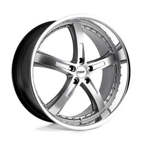 TSW JARAMA Alloy Wheel 20x10 ET25 5x120 Hyper Silver With Mirror Cut Lip 76.1mm CB