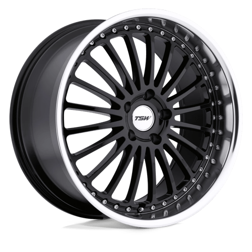 TSW SILVERSTONE Alloy Wheel 20x10 ET54 5x112 Gloss Black With Mirror Cut Lip 72.1mm CB