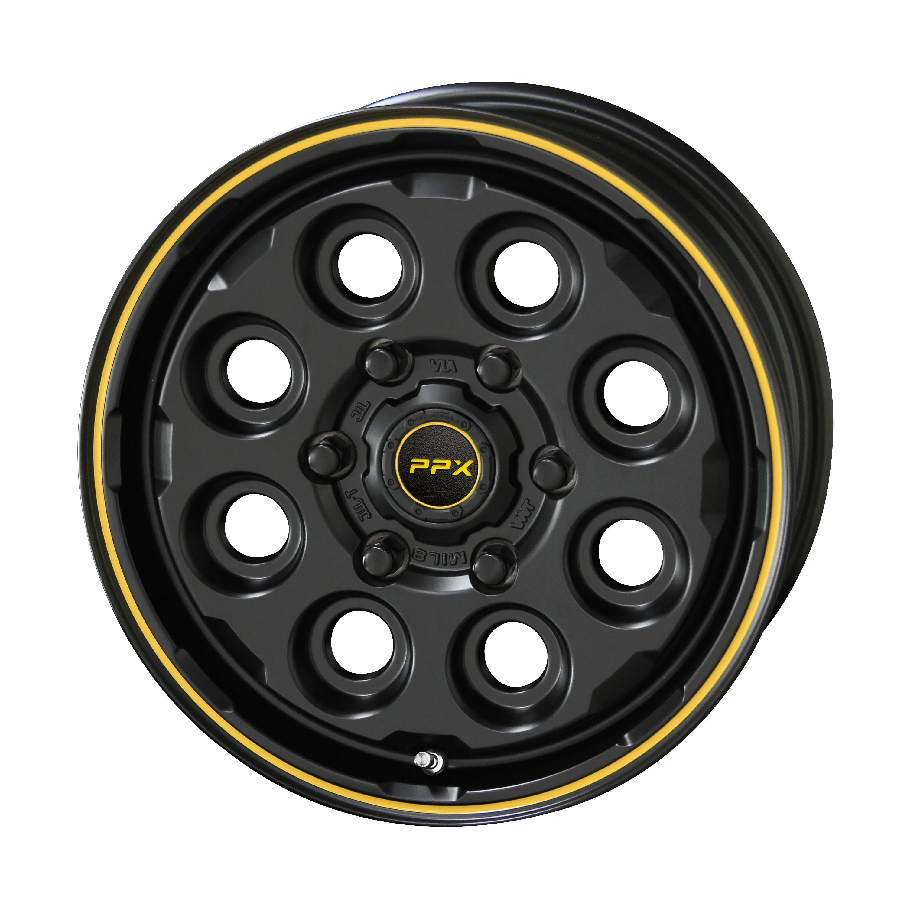 Ame Ppx Mil-8 Alloy Wheel 15X4.5 Et45 4X100 Black/Yellow Wheels