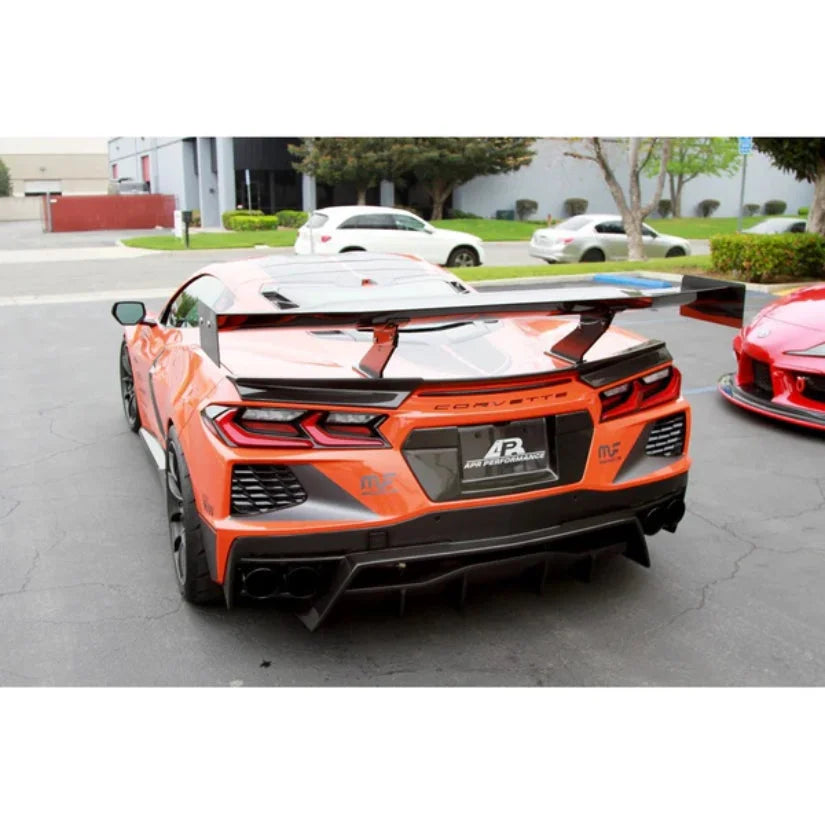 Apr Performance Gtc-500 71In Adjustable Carbon Fiber Wing With Spoiler Delete Chevrolet Corvette C8