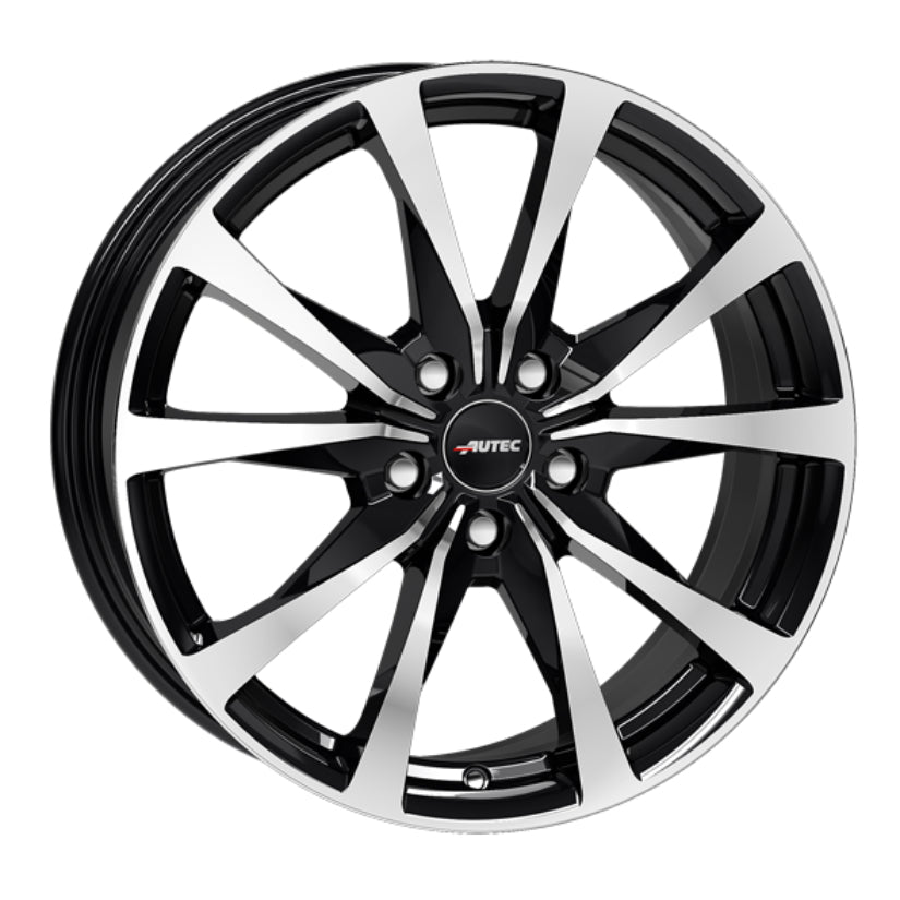 AUTEC Brixen Alloy Wheel 17x7 ET50 5x114 Black Polished 67.1mm CB
