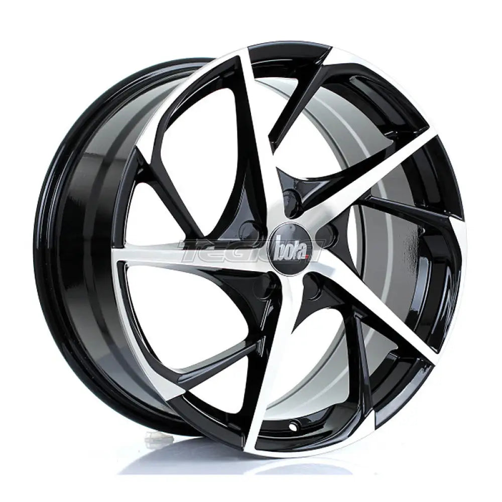 BOLA B18 Alloy Wheel 19x8.5 5x110 ET25 To 45 72.6mm CB Black Polished Face Alloy Wheels