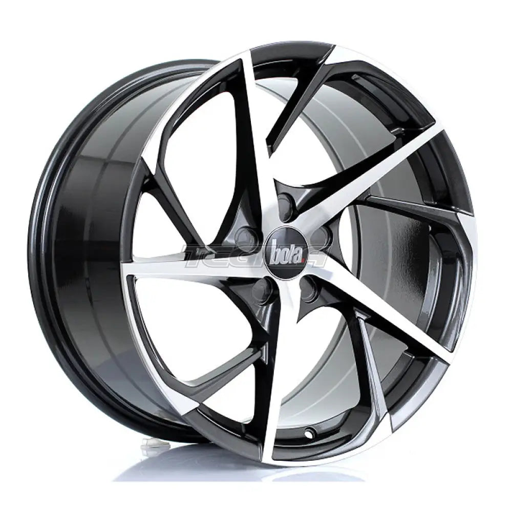 BOLA B18 Alloy Wheel 19x9.5 5x112 ET25 To 45 72.6mm CB Gunmetal Polished Face Alloy Wheels