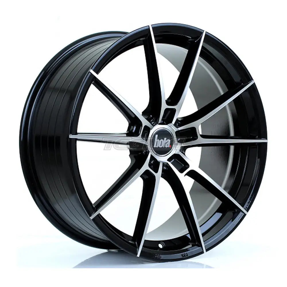 BOLA B19 Alloy Wheel 19x8.5 5x110 ET40 To 45 72.6mm CB Gloss Black Polished Face Alloy Wheels