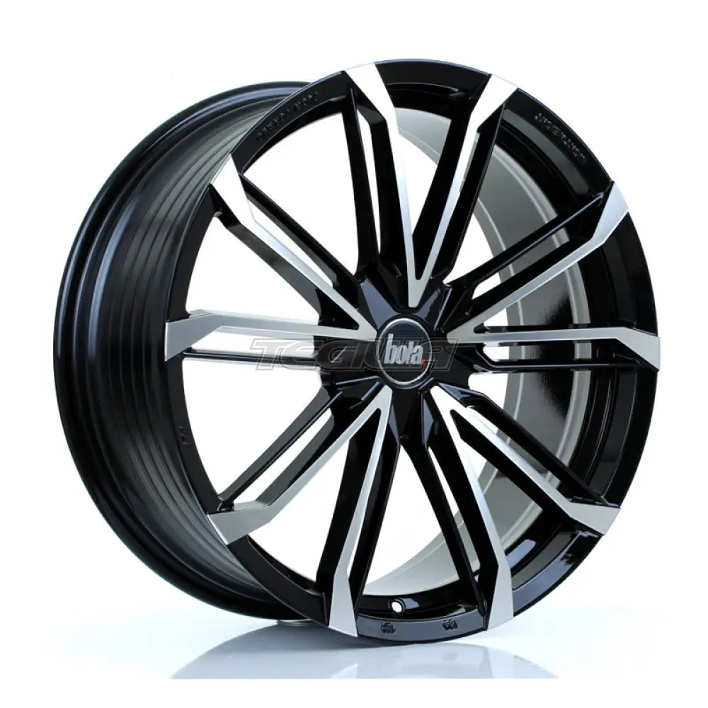 BOLA B23 Alloy Wheel 20x8.5 5x112 ET38 To 45 72.6mm CB Gloss Black Polished Face Alloy Wheels