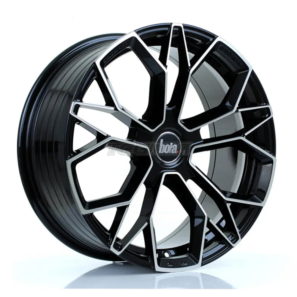 BOLA FLF Alloy Wheel 18x8 5x98 ET40 To 50 72.6mm CB Gloss Black Polished Face Alloy Wheels