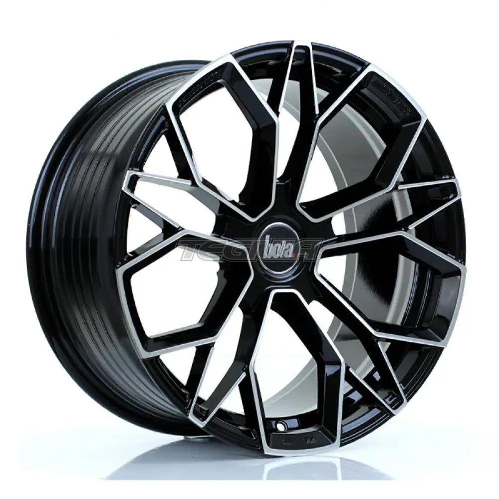 BOLA FLF Alloy Wheel 18x9 5x114 ET42 To 50 72.6mm CB Gloss Black Polished Face Alloy Wheels