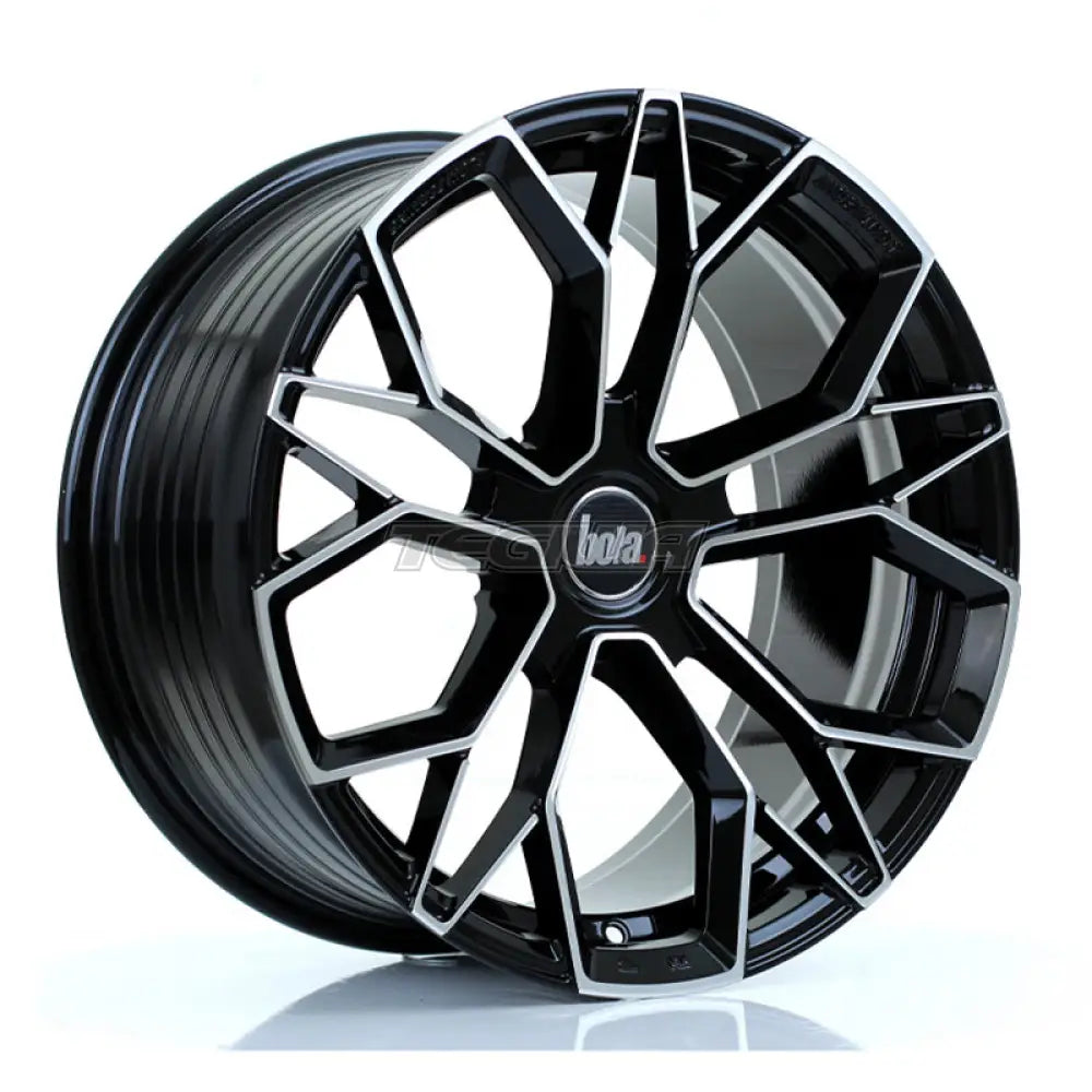 BOLA FLF Alloy Wheel 18x9 5x115 ET42 To 50 72.6mm CB Gloss Black Polished Face Alloy Wheels