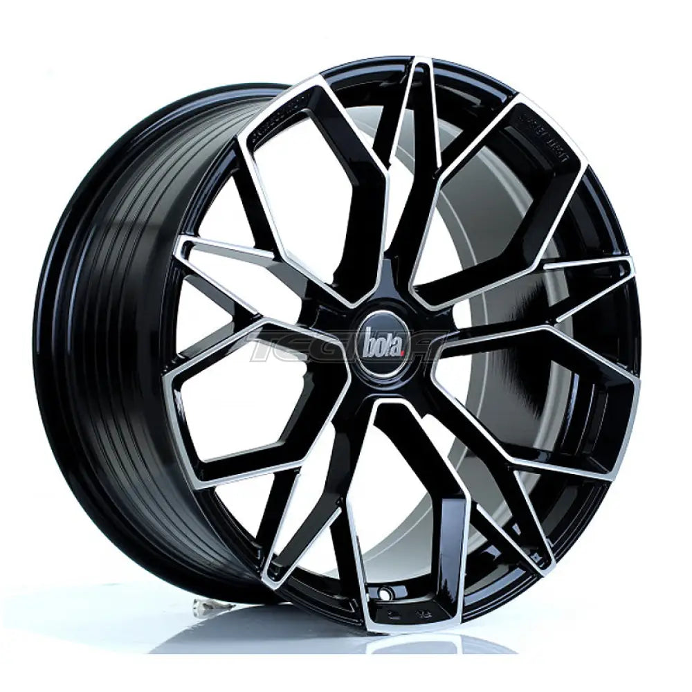 BOLA FLF Alloy Wheel 19x9.5 5x118 ET35 To 50 72.6mm CB Gloss Black Polished Face Alloy Wheels