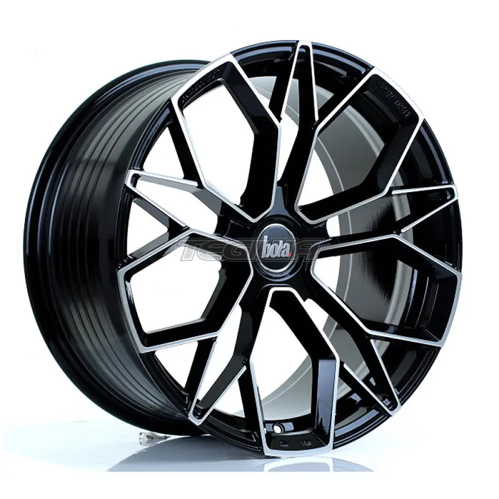 BOLA FLF Alloy Wheel 19x9.5 5x120 ET35 To 50 72.6mm CB Gloss Black Polished Face Alloy Wheels
