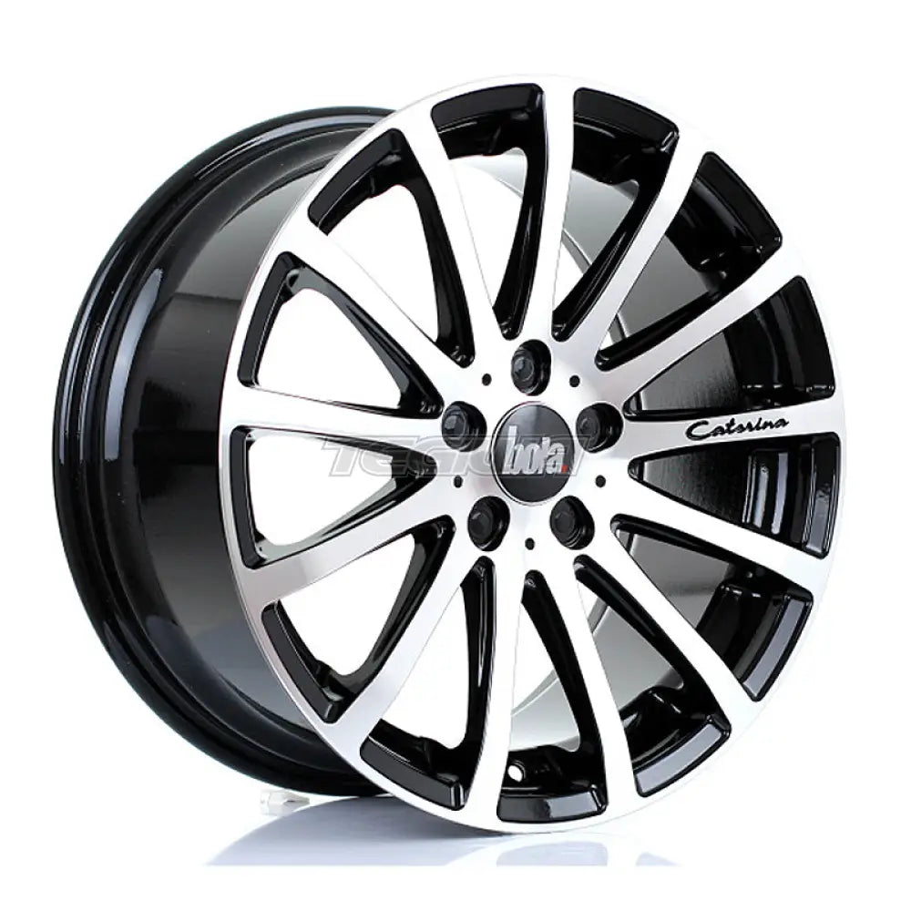 BOLA XTR Alloy Wheel 18x8.5 5x128 ET40 To 45 72.6mm CB Gloss Black Polished Face Alloy Wheels