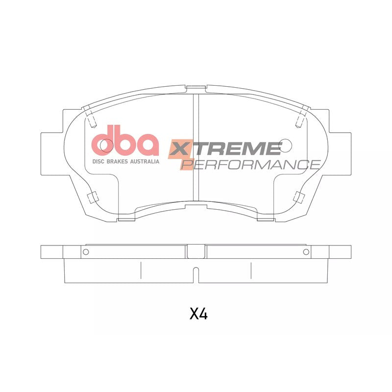 DBA Xtreme Performance Brake Pads 141mm x 62.4mm DB1209XP - Front