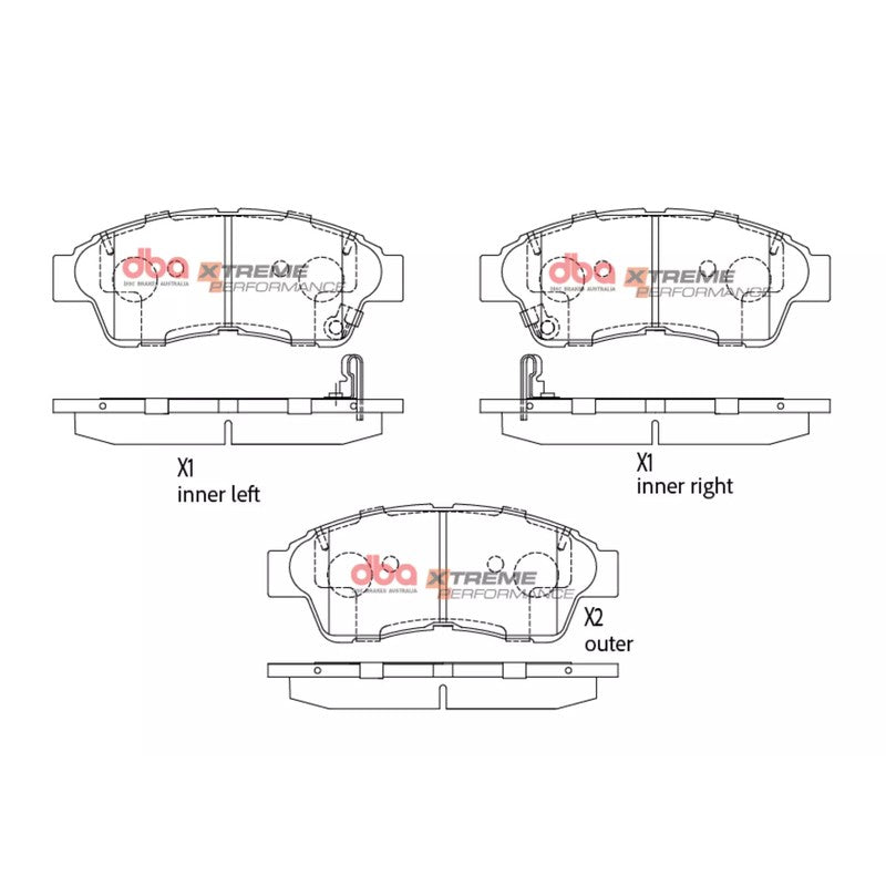 DBA Xtreme Performance Brake Pads 133.2mm x 53.1mm DB1267XP - Front