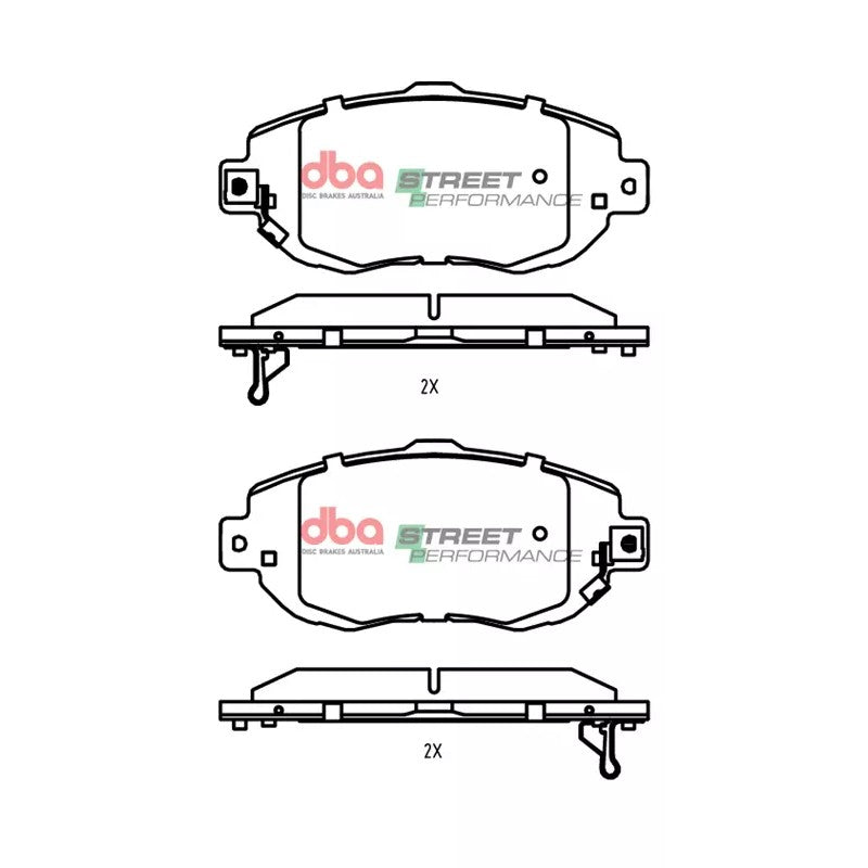 DBA Street Performance Brake Pads 143.9mm x 63.8mm DB1395SP - Front