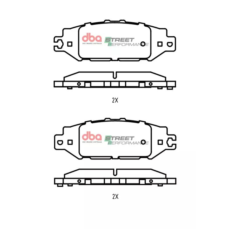 DBA Street Performance Brake Pads 122.16mm x 41mm DB1420SP - Rear