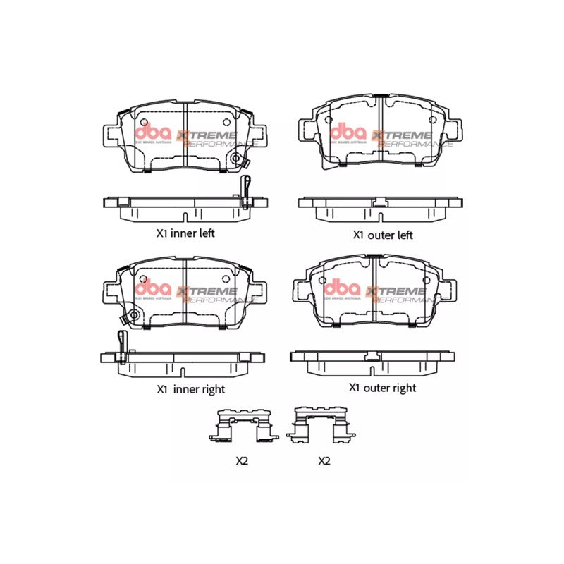 DBA Xtreme Performance Brake Pads 116.4mm x 54.6; 51.4mm DB1422XP - Front
