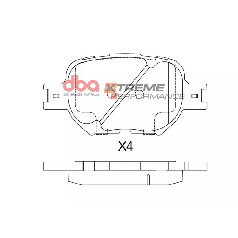 DBA Xtreme Performance Brake Pads 117.5mm x 58.7mm DB1431XP - Front