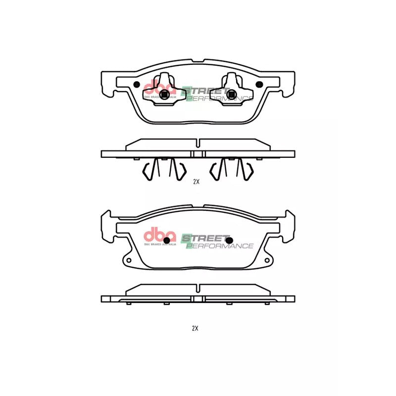 DBA Street Performance Brake Pads 193mm x 64.6mm DB15089SP - Front