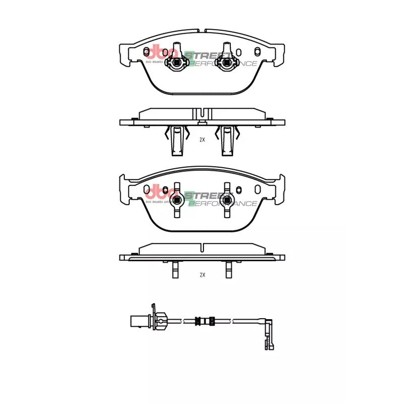 DBA Street Performance Brake Pads 193mm x 76.5mm DB15099SP - Front