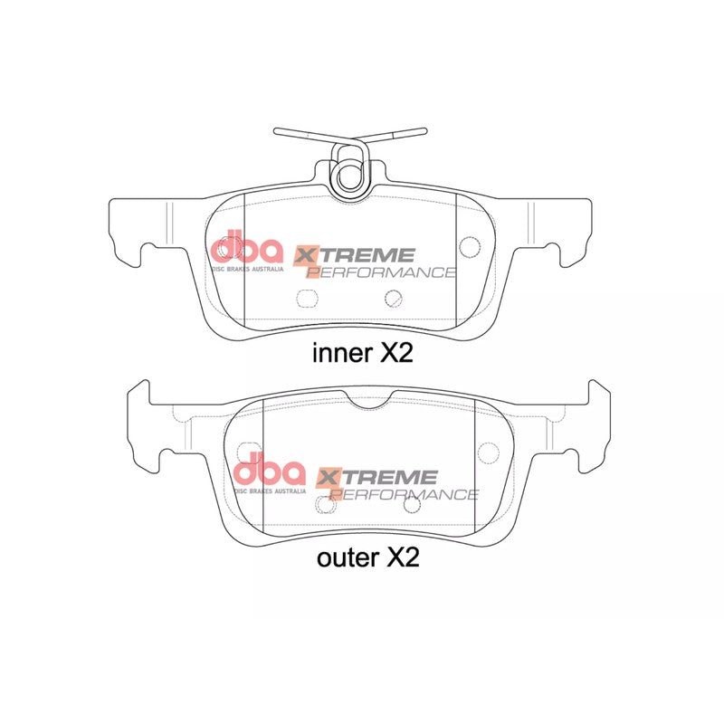 DBA Xtreme Performance Brake Pads 123; 123mm x 46.2; 42.2mm DB15129XP - Rear