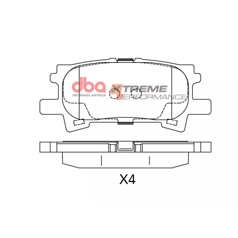 DBA Xtreme Performance Brake Pads 101.7mm x 43.4mm DB1518XP - Rear
