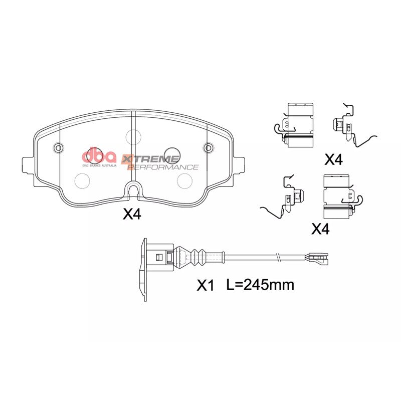 DBA Xtreme Performance Brake Pads 178mm x 78.3mm DB15271XP - Front