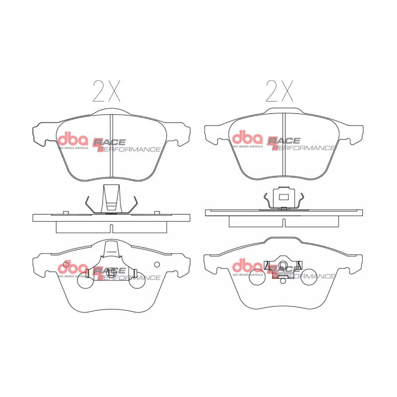 DBA Race Performance Brake Pads 155.2mm x 72mm DB1658RP - Front