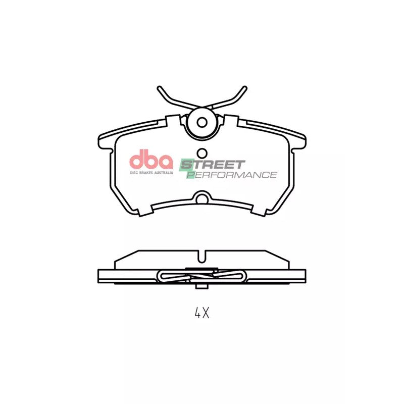 DBA Street Performance Brake Pads 87.3mm x 42.5mm DB1759SP - Rear